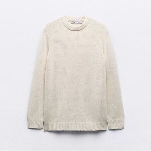 Zara Off-White Crewneck Sweater